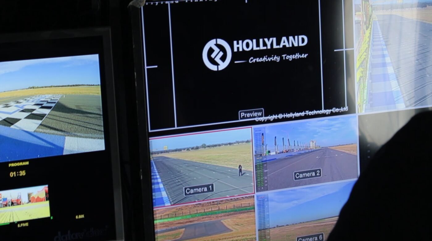 Pantallas de control con arranque de Hollyland y multicámara en vivo